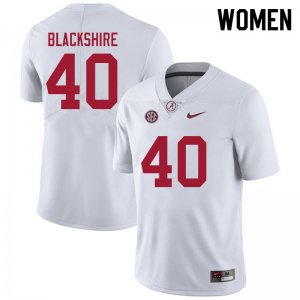 NCAA Women's Alabama Crimson Tide #40 Kendrick Blackshire Stitched College 2021 Nike Authentic White Football Jersey VQ17C56WT